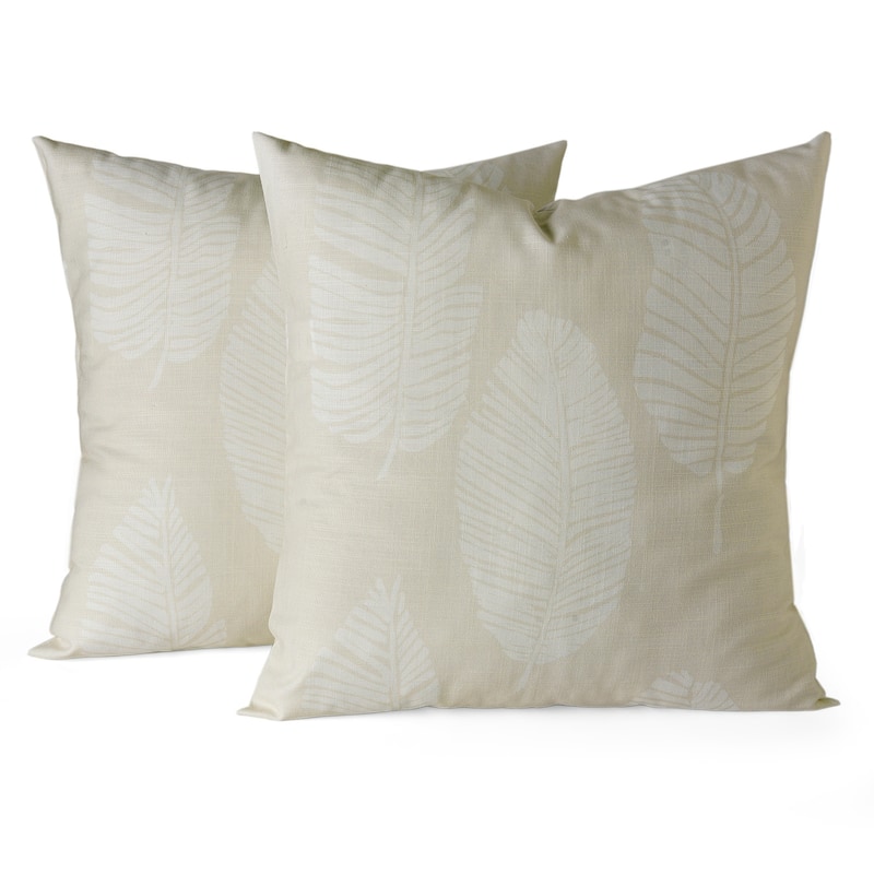 Exclusive Fabrics Printed Cotton Throw Pillow Covers 18 X 18 - Textured Decorative Pillow Covers (Set of 2)