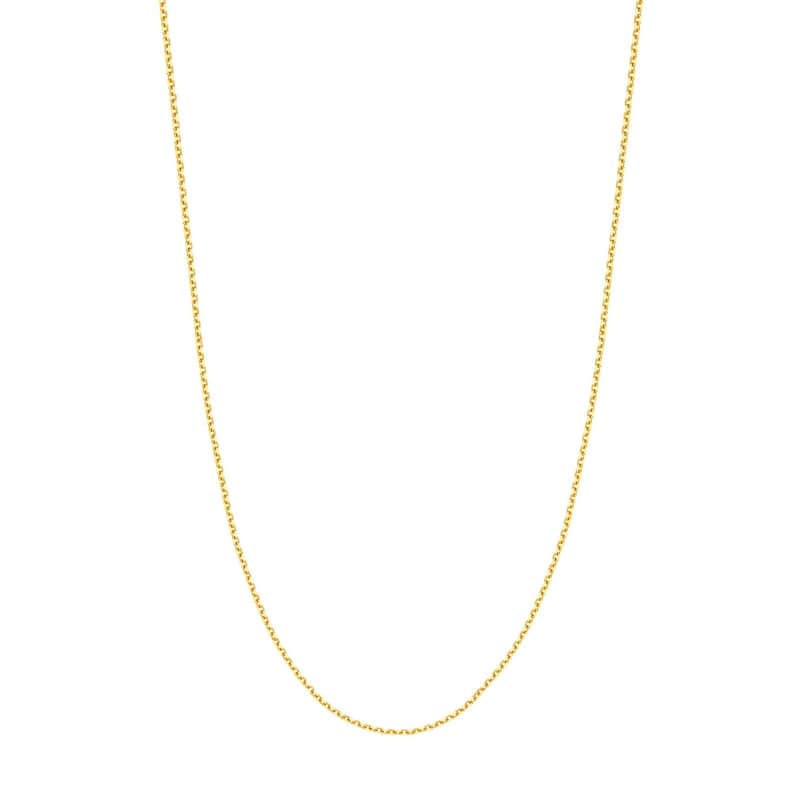 Curata 14k Yellow Gold 1.8mm Diamond Cut Open Cable Chain Necklace (Lobster)