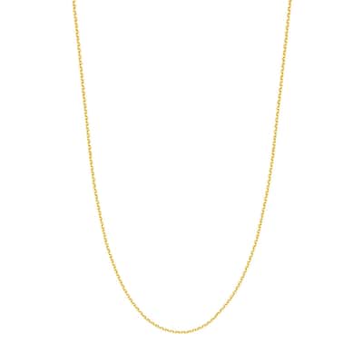 Curata 14k Yellow Gold 1.8mm Diamond Cut Open Cable Chain Necklace (Lobster)