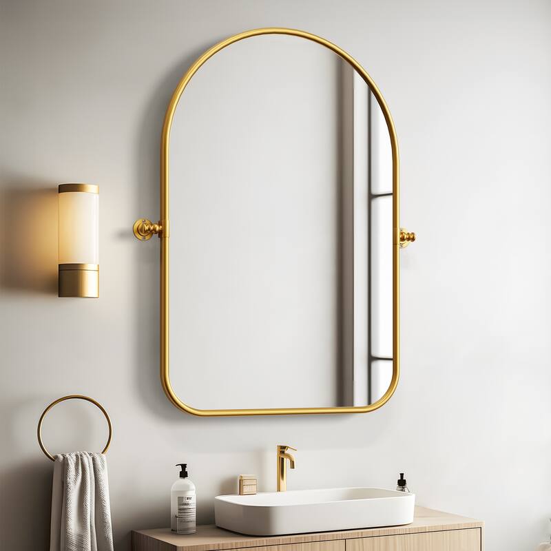 Iron Frame Arched Wall Mirror Vanity Mirror - 36*24