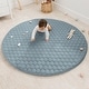 preview thumbnail 87 of 90, Premium Play Mat - Soft and Comfortable Kids & Toddler Play Mat with Non-Slip Bottom by Comfy Cubs Pacific Blue - Round - 60"