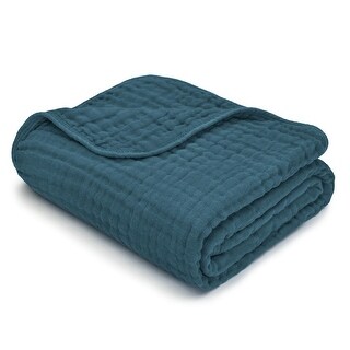 Baby Muslin Blanket - Large 40" X 40", Neptune, By Comfy Cub - Neptune