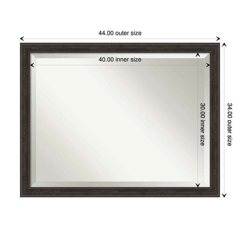 Beveled Wall Mirror - Shipwreck Black Narrow Frame