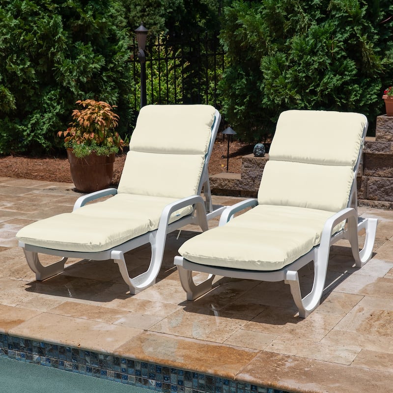 Casual Cushion Sunbrella® Fabric 1-Piece Outdoor Chaise Cushion, 22.5"W x 74"L - 22.5"W x 74"L