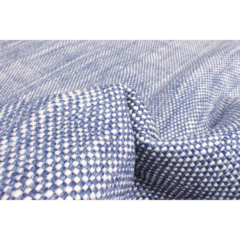 ECARPETGALLERY Braid weave Sienna Blue Wool Rug - 5'2 x 7'6