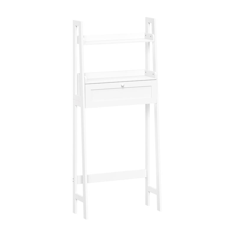 RiverRidge Amery Over the Toilet Bathroom Spacesaver Wall Medicine Storage Shelves with Drop Down Door - White