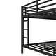 preview thumbnail 8 of 9, Black Queen over Queen Metal Bunk Bed for Teens