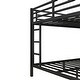 preview thumbnail 8 of 9, Black Queen over Queen Size Metal Bunk Bed for Teens