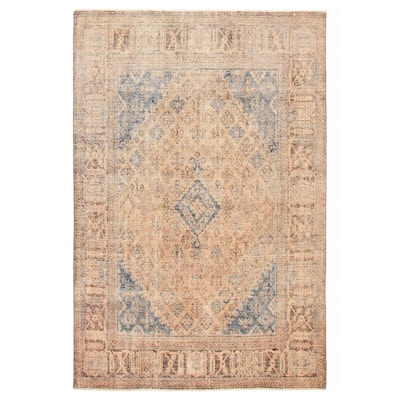 ECARPETGALLERY Hand-knotted Antalya Vintage Tan Wool Rug - 7'5 x 11'1
