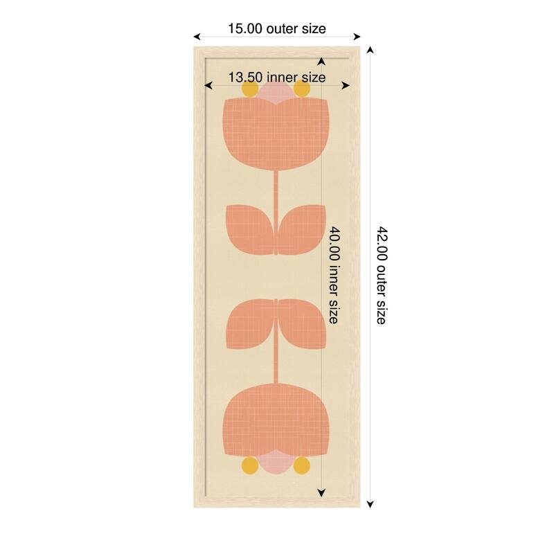 Amanti Art Framed Fabric Pinboard Retro Tulip Harmony by Dina Dankers Printed Bulletin Board - Board Size 1350 in x 40