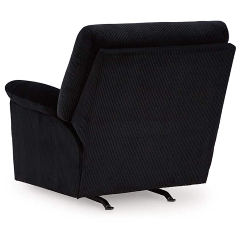 Simy Manual Recliner Accent Chair, 40 Inch Black Polyester Corduroy