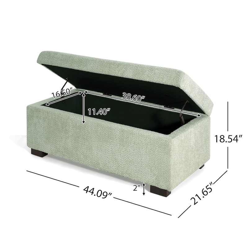 Christopher Knight Home- Aurelius Rectangle Chenille Storage Ottoman