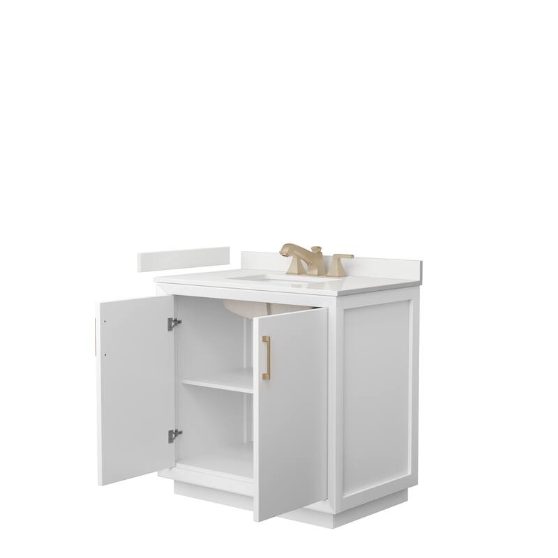 Strada 36-inch Single Vanity, Quartz Top