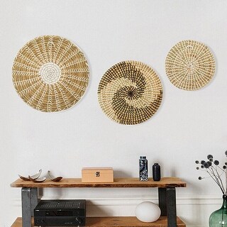 Handmade Boho Wall Decor Set of 3 Decorative Woven Basket - Bed Bath ...