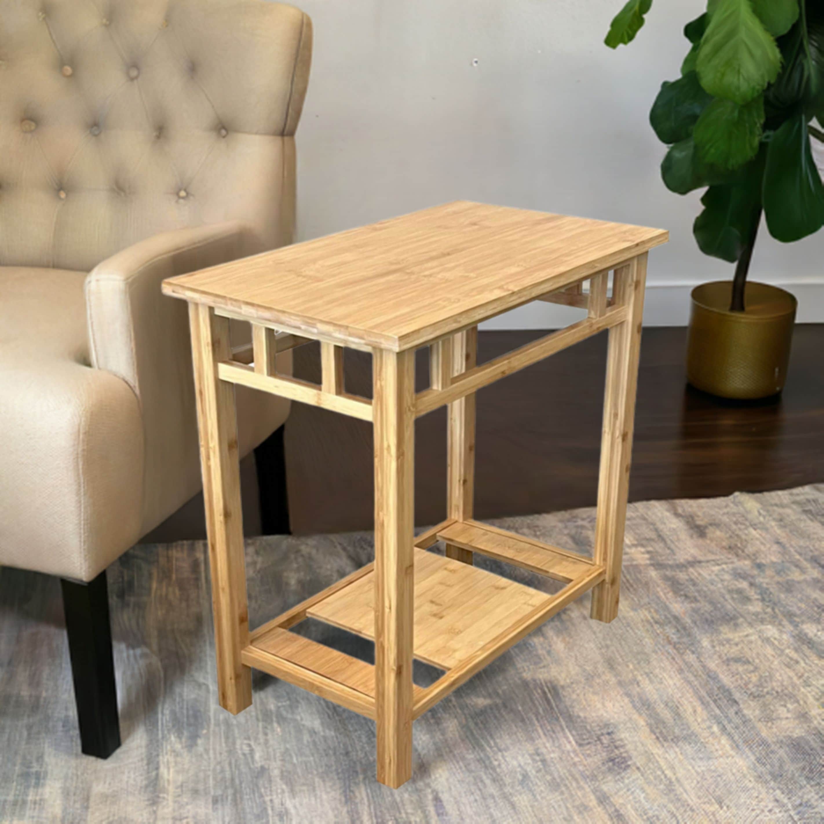Zen Recliner Table with Lower Shelf in Natural - Bed Bath & Beyond