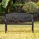 preview thumbnail 9 of 7, Gardenised Black Patio Garden Park Yard 50" Outdoor Steel Bench Powder Coated with Cast Iron Back
