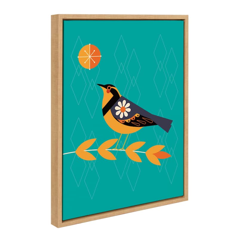 Kate and Laurel Sylvie Varied Thrush Framed Canvas by Amber Leaders - 18x24