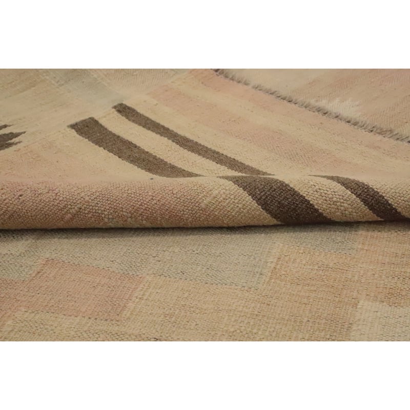 Hand Woven Oriental 100% Wool Carpet Southwestern Tribal Multi-Colored Kilim Area Rug - 8' 10'' X 6' 0''