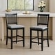 preview thumbnail 1 of 20, Farmhouse 24.8" Counter Height Chairs Slat Back Padded Wood Bar Stools - 21L×18W×35H Set of 2 - Black