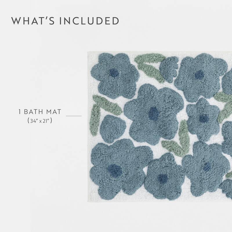 Becky Cameron 100% Cotton Floral Patterned Bath Mat
