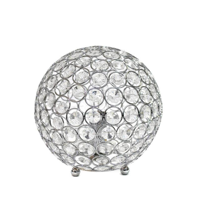 Crystal Ball Sequin Table Lamp - 8-Inch - Chrome
