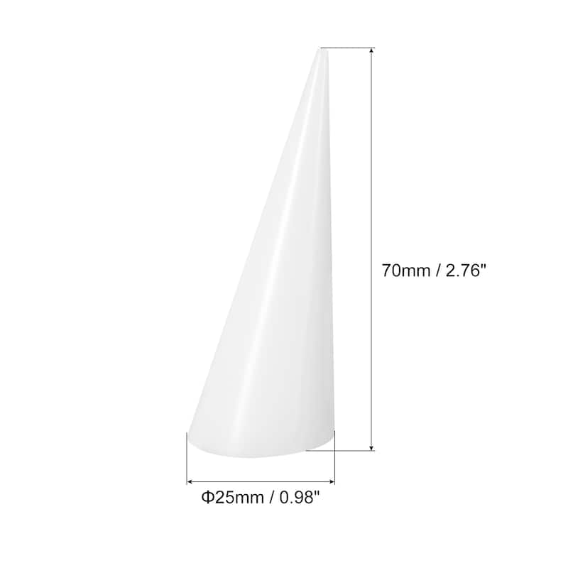 Cone Shape Acrylic Ring Display Holder Jewelry Showcase Stand - White - 6Pcs