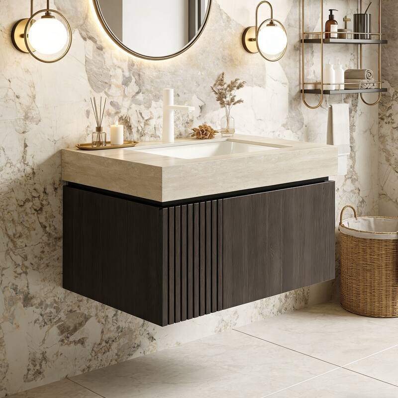Mondern Floating Bathroom Vanity with 1 Pre-drilled Faucet Holes