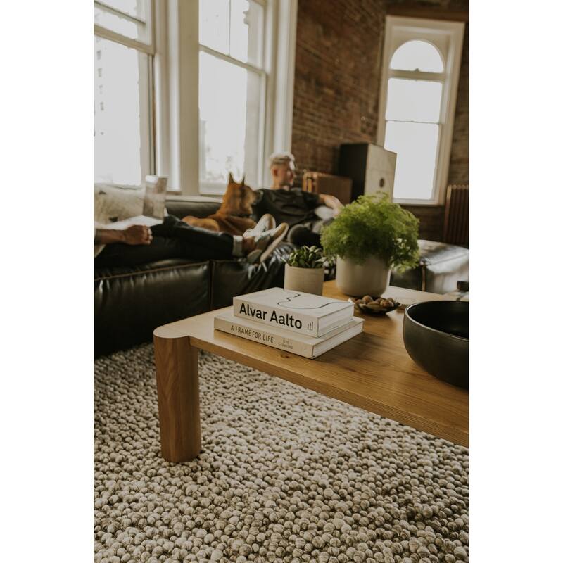 Aurelle Home Posy Modern Solid Oak Coffee Table
