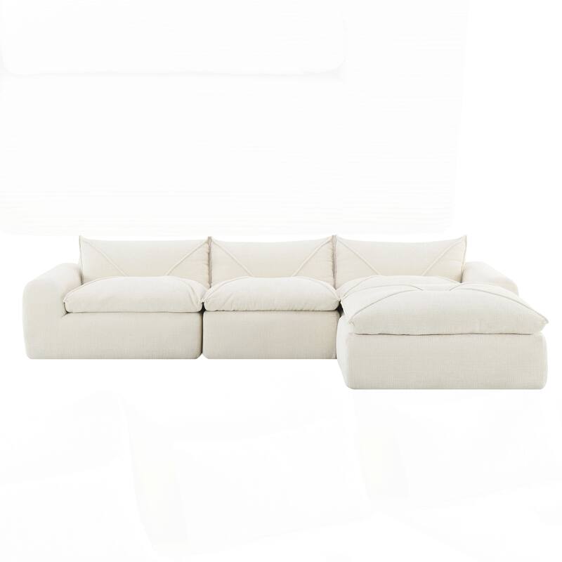 Compressed Sofa with High Density Foam, Integrated Backrest&Seat Cushion, Decorative Edging