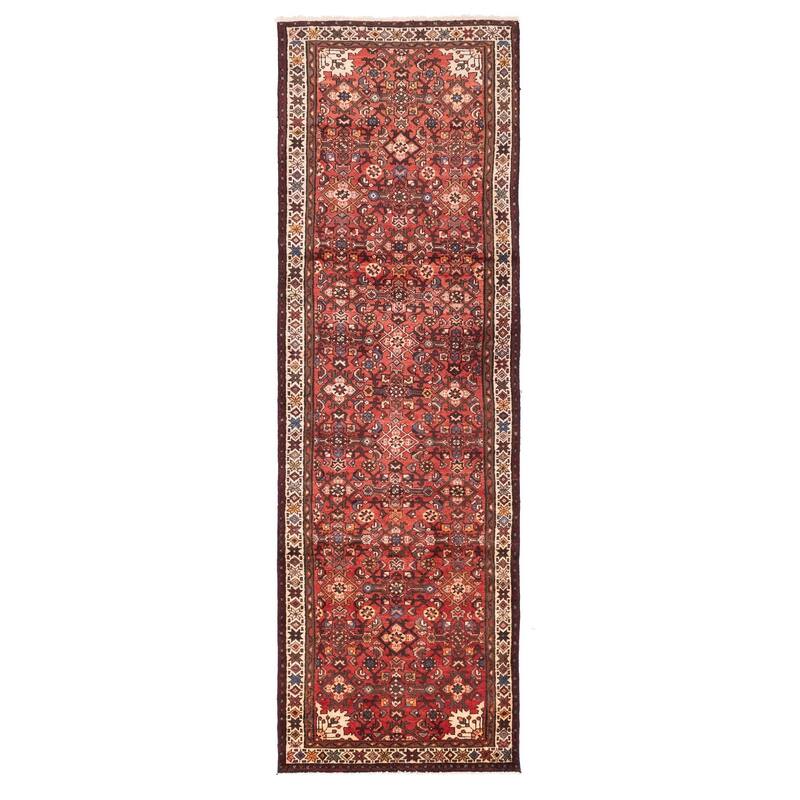 ECARPETGALLERY Hand-knotted Andelz Red Wool Rug - 3'5 x 11'0