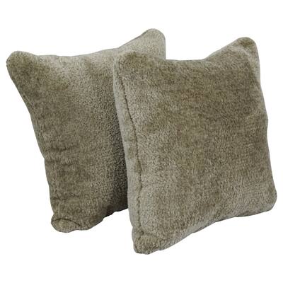 Blazing Needles 17-inch Square Synthetic Fur Throw Pillows (Set of 2)