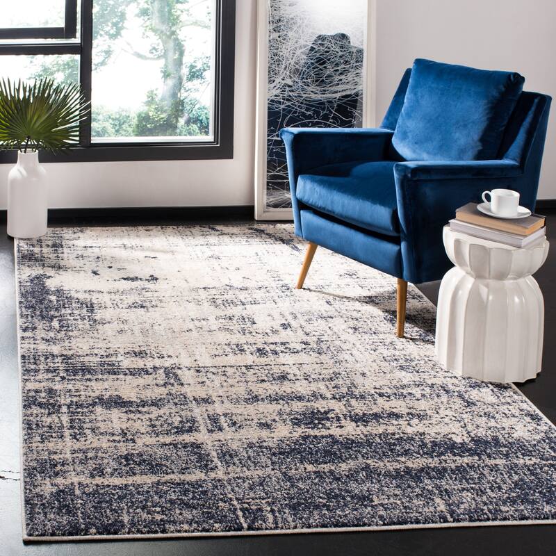 SAFAVIEH Adirondack Guillerma Modern Abstract Distressed Rug - 6' x 9' - Gold/Navy