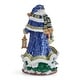 preview thumbnail 4 of 3, Fitz and Floyd Holiday Musical Telluride Blue Santa Figurine, 11 Inch