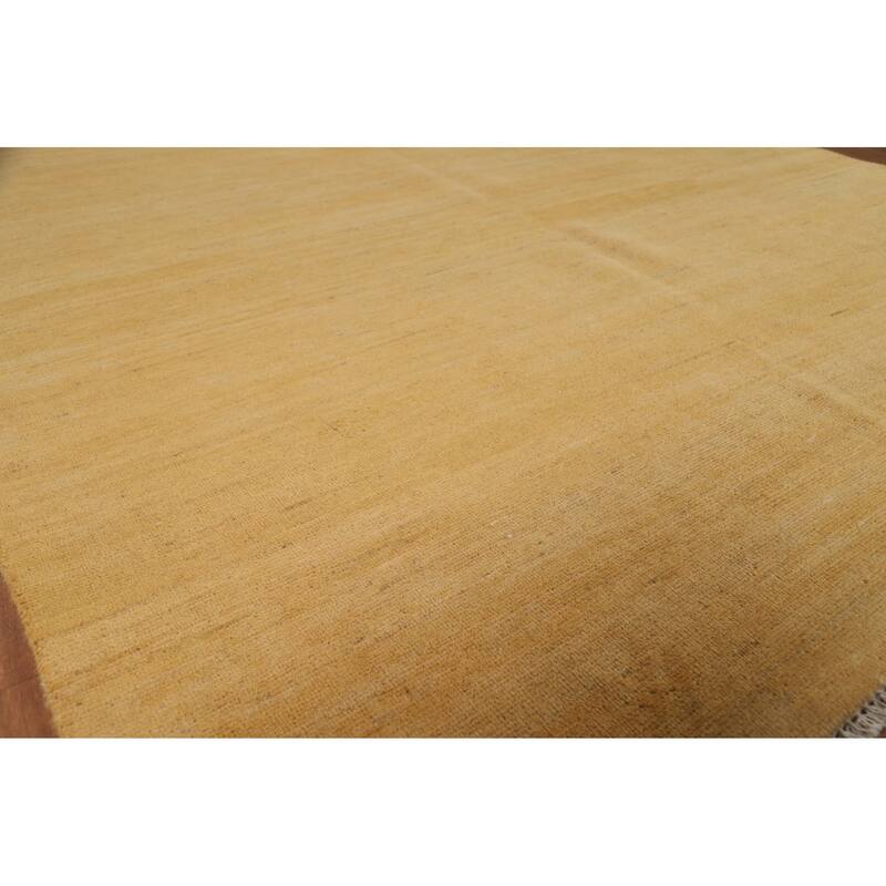 Yellow Gabbeh Modern Area Rug Handmade Wool Carpet - 6'7"x 9'2"