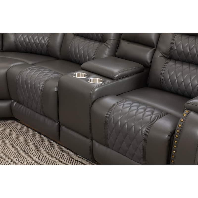 Kamiri 5 - Piece Faux Leather Reclining Two-Tone Sectional