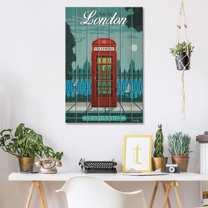 London Print On Wood by IdeaStorm Studios - Multi-Color