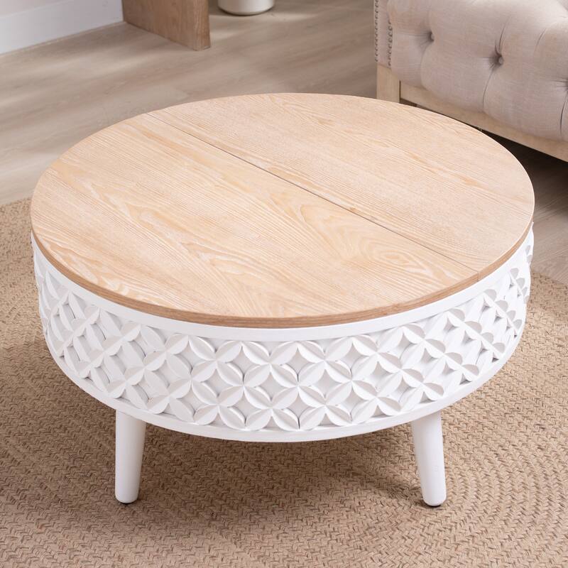 Round Coffee Table with Storage