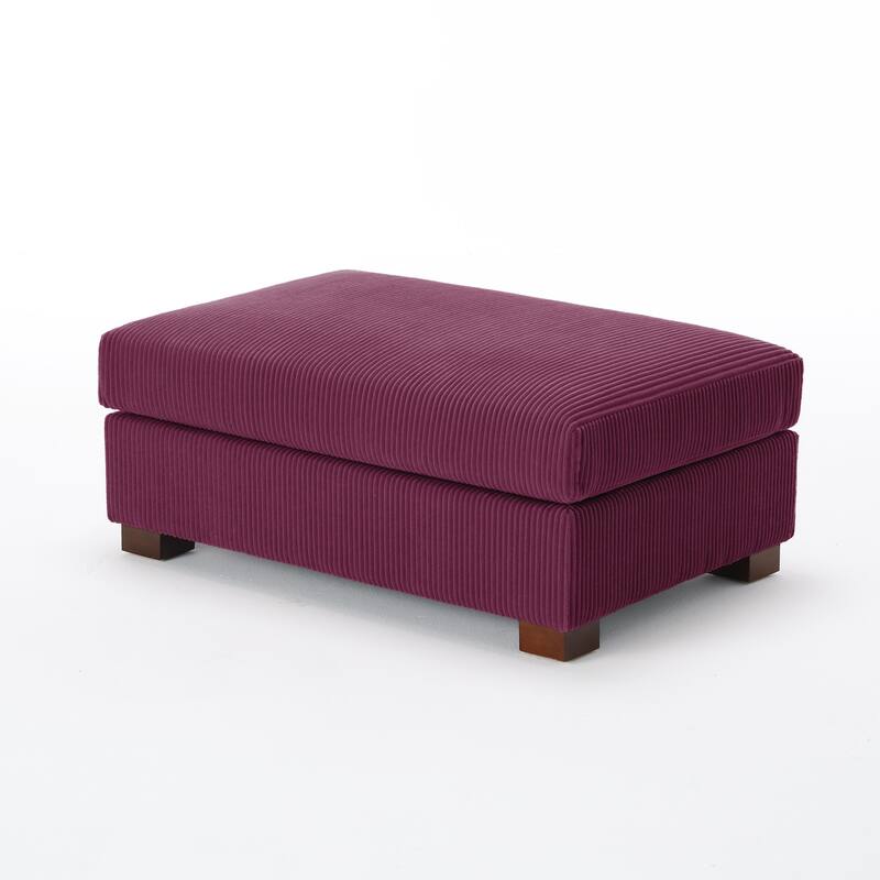 Modern Oversized striped Corduroy Ottoman