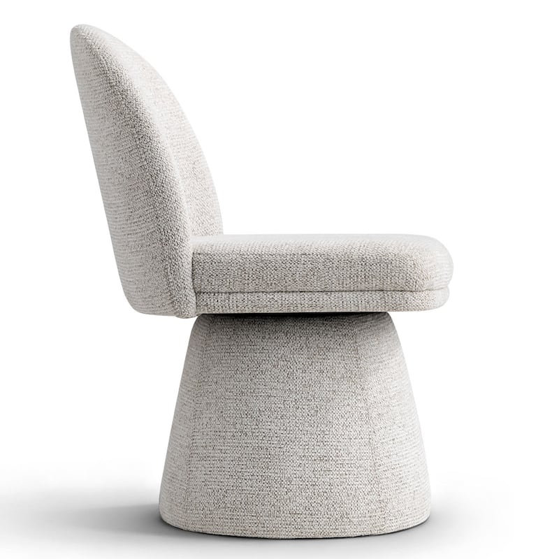 360° Swivel Barrel Upholstered Fabric Dining Chair(Set of 2)