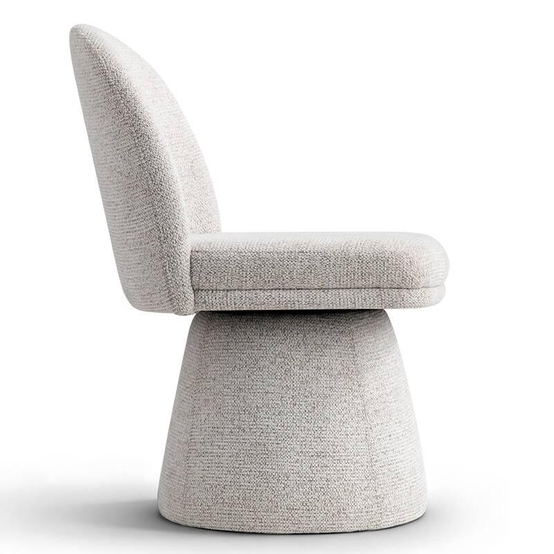 Upholstered Fabric 360 Swivel Dining Chair(Set of 6)