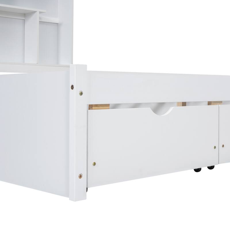 Harper&Bright Designs Platform Bed with Storage Headboard and 2 Drawers