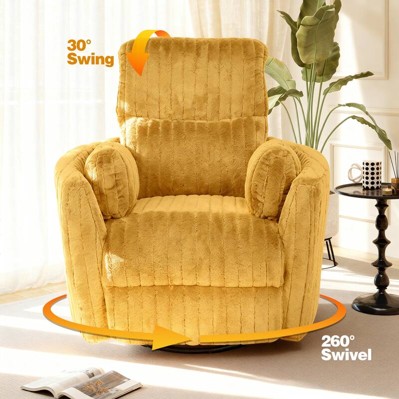 Rossetta Swivel Rocking Glider Power Recliner Chair with 24" Wide Seat & Type-C & USB Ports