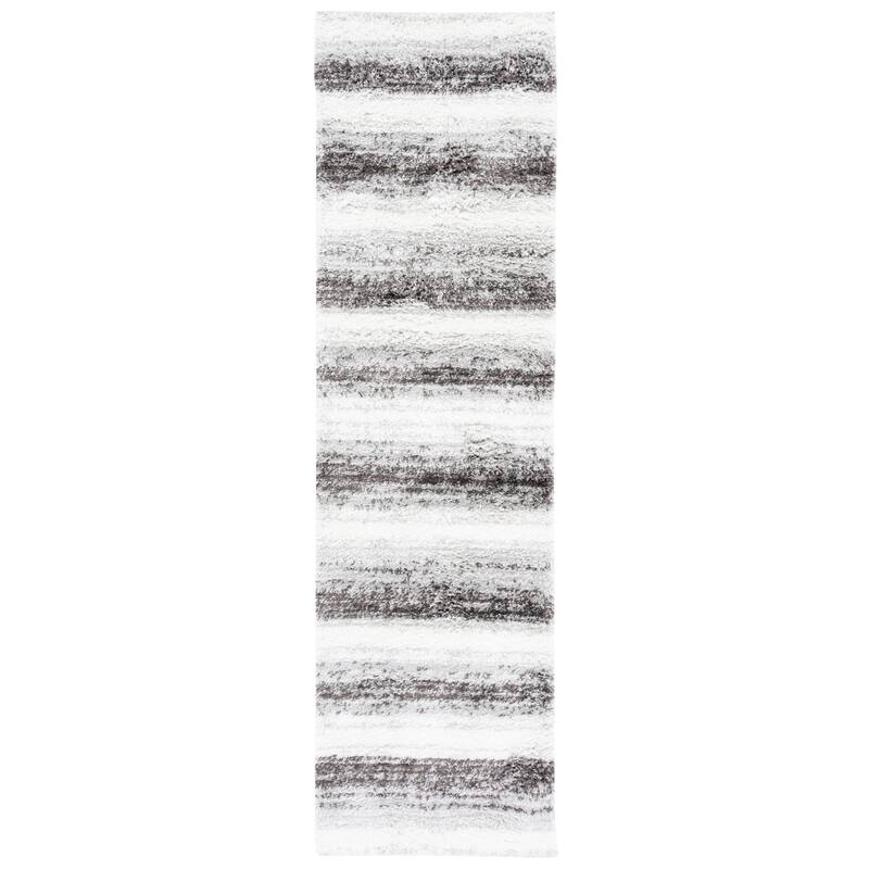 SAFAVIEH Berber Shag Marusya Rug - 2'3" x 8' Runner - Light Grey/Grey