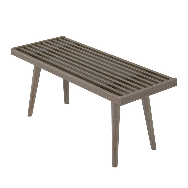 Plank and Beam Mid Century Single Wood Entryway Bench