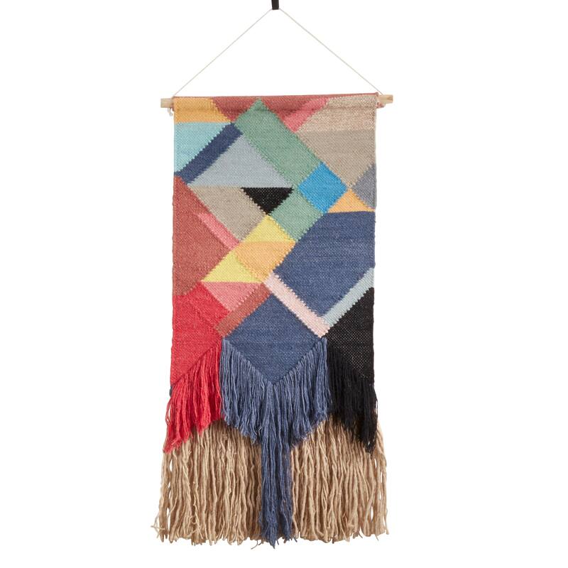 Multi-Colored Design Textured Woven Wall Hanging