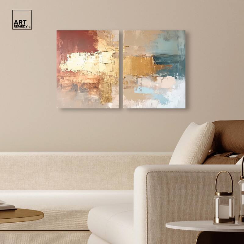 Earthy Glow V Canvas Set of 2 by Art Remedy, Gallery Wrapped