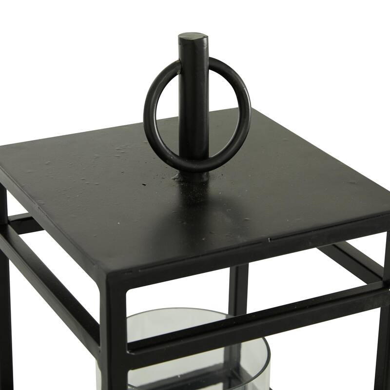 Metal Decorative Indoor Outdoor Candle Lantern - Black - Roche River Decor
