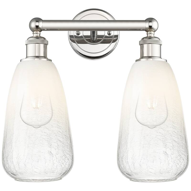 Innovations Lighting Endless Possibilities Edison - Brookhaven Almond - 2 Light 15" Bath Vanity Light - Polished Nickel/Opal