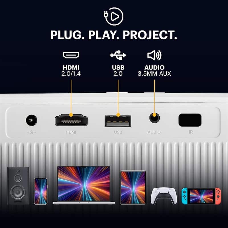 Kodak FLIK X20 Full HD Smart Projector Kit with 100" Screen, Tripod, Remote, Wi-Fi, EVA Case