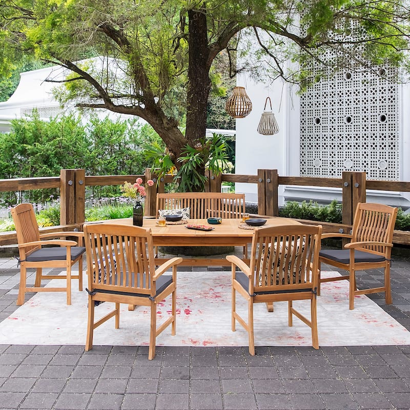 Cambridge Casual Leon 6-Piece Teak Patio Extendable Dining Set
